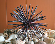 Painted Steel Sea Urchin